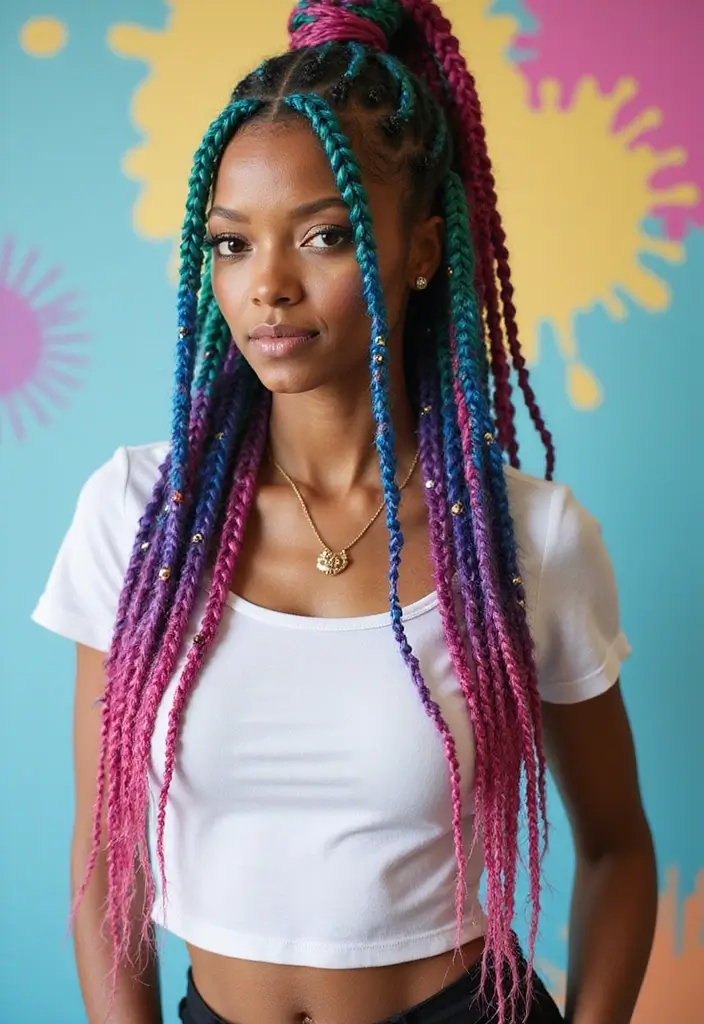25 Cornrow Braids Styles That Will Instantly Elevate Your Look - 19. Cornrows with Color