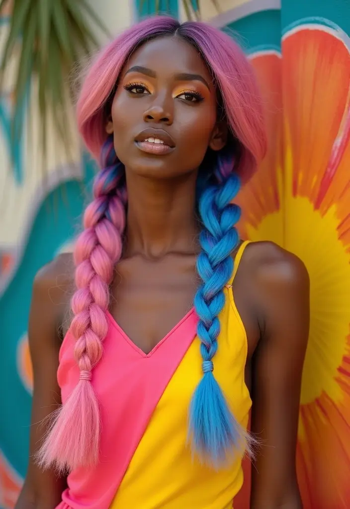 Trending Now: 35 Goddess Braids Styles Everyone’s Obsessed With - 21. Color-Block Goddess Braids